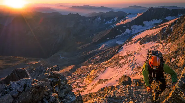 Berggipfel im Sonnenuntergang | © DAV/Silvan Metz