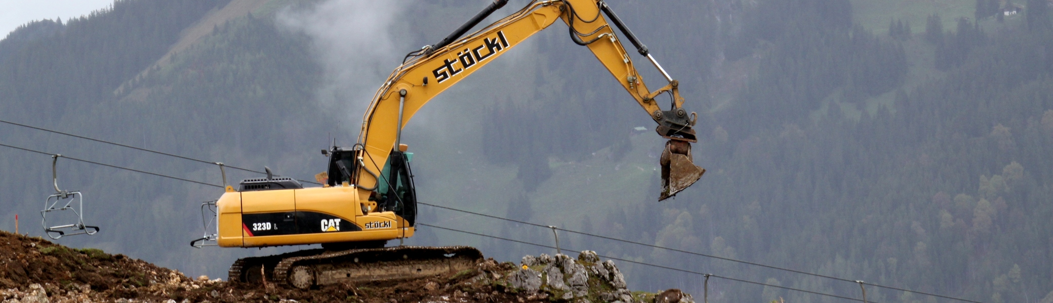 Bauarbeiten auf dem Sudelfeld: ein Bagger | © DAV/Steffen Reich